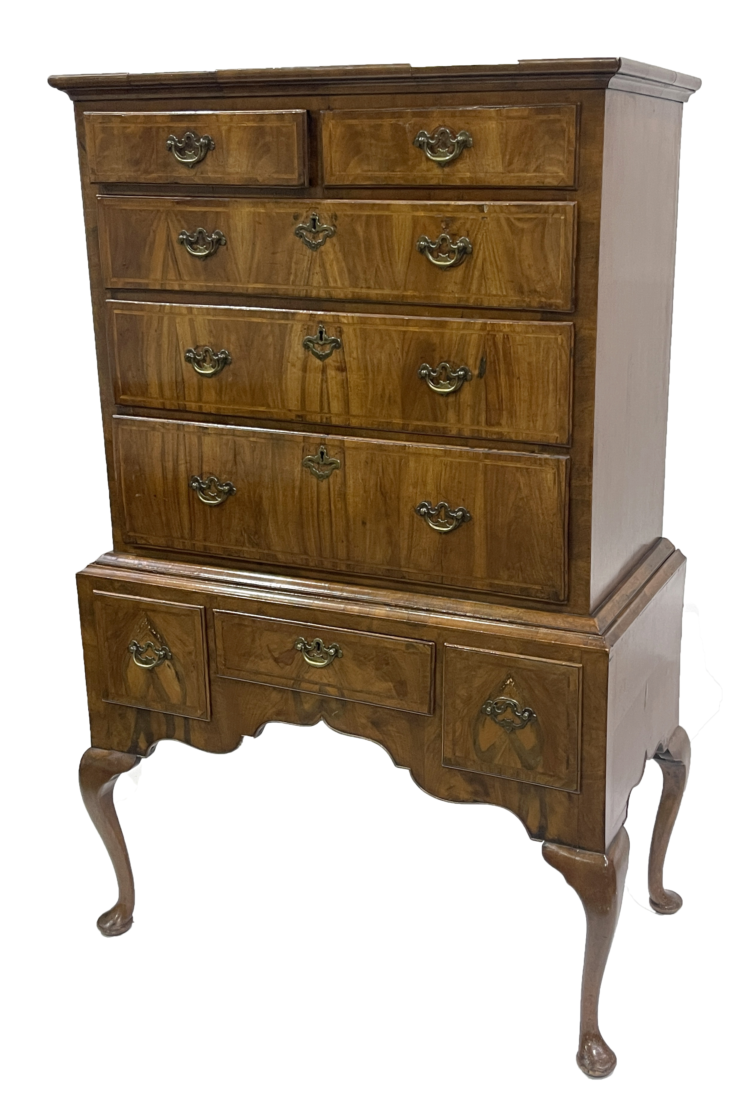 A George III figured walnut and crossbanded chest