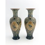 Florence Barlow for Royal Doulton, a large pair of stoneware vases, shouldered inverse baluster