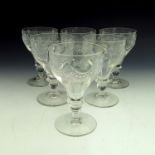 A set of six George III cut glass rummers