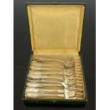 A set of twelve French silver plated oyster forks, Ercuis, Paris circa 1930s