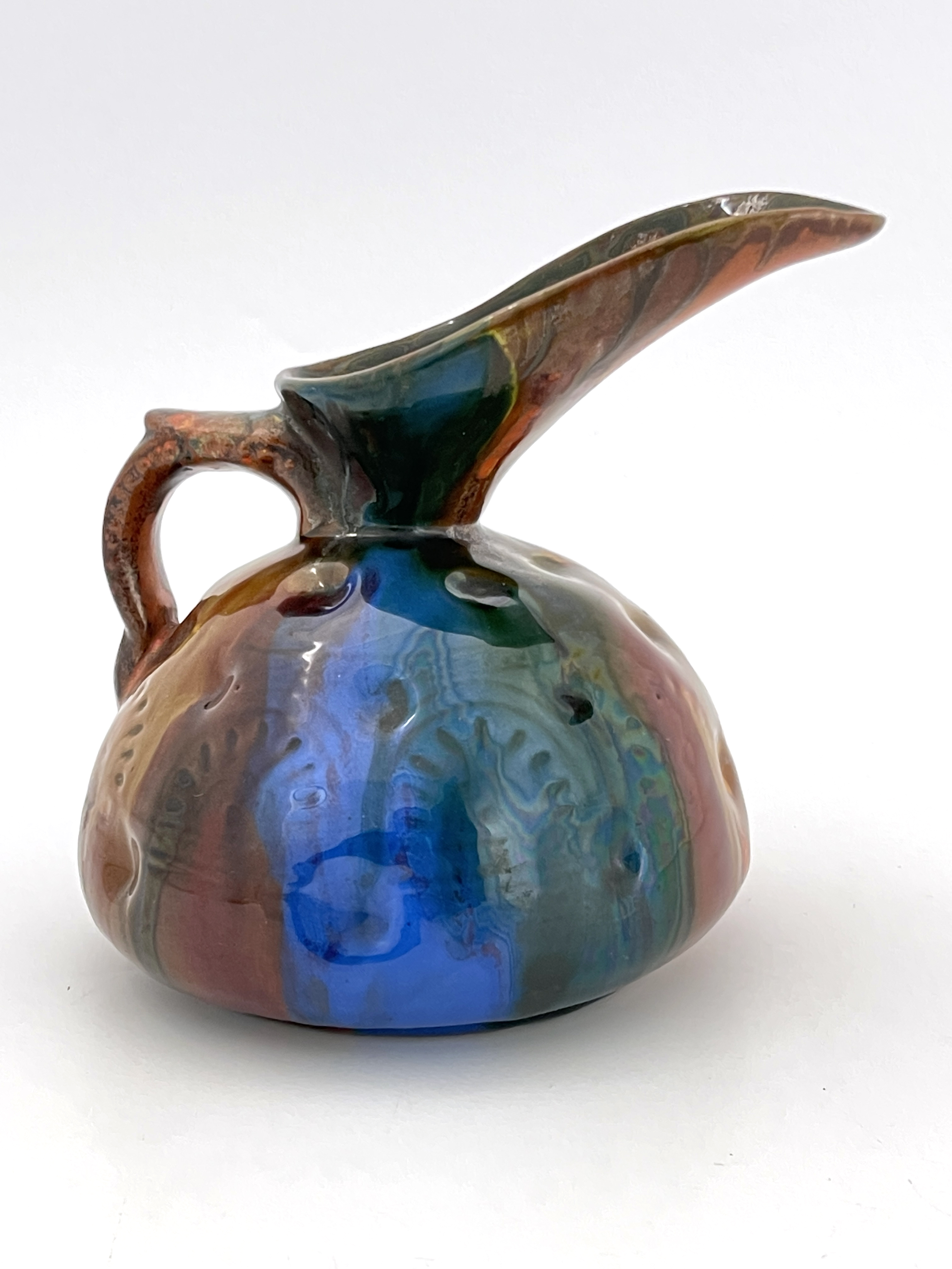 After Christopher Dresser for Linthorpe, an Aesthetic Movement art pottery jug, probably Bretby, the - Image 3 of 8