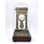 Rochet Paris, a 19th Century rosewood marquetry inlaid portico bracket clock, of architectural