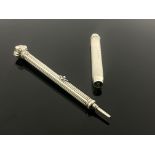 Two Victorian and George VI silver propelling pencils, Sampson Mordan 1876 and 1939, one set with