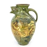 James Dewdney for C H Brannam, an art pottery fish moulded vase