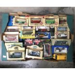 A collection of die cast cars, including Lledo, Corgi, Matchbox, etc