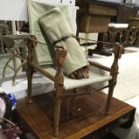 A pair of Land Rover canvas Ann wooden framed campaign chairs. (2)
