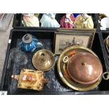 Miscellaneous items, including pair of brass dishe