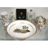 Continental and British ceramics including 18th century Derby figure of a putto, Dresden bracket,