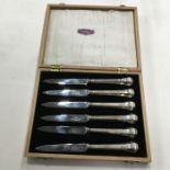 A set of six George VI silver and stainless steel