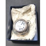A gentleman's pocket watch, in a George V silver mounted case, Chester 1912, 7.5cm wide, weighted