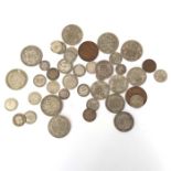 British coins, Victoria 3 pence, 1899; George V one penny 1913, x3 threepence 1913, 1916, 1917,
