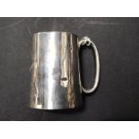 An Edwardian silver christening mug, Henry Clifford Davis, Birmingham 1916, engraved Joan, 7cm high,