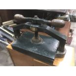 A Victorian cast iron book press by Chas Skipper and East, London