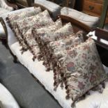 A set of Paoletti jacquard floral patterned feather filled scatter cushions, largest 60 x 60cm, (6)
