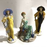 Peter Holland for Coalport, a resin moulded figure, Roaring Twenties, Marsha, 23cm high, together