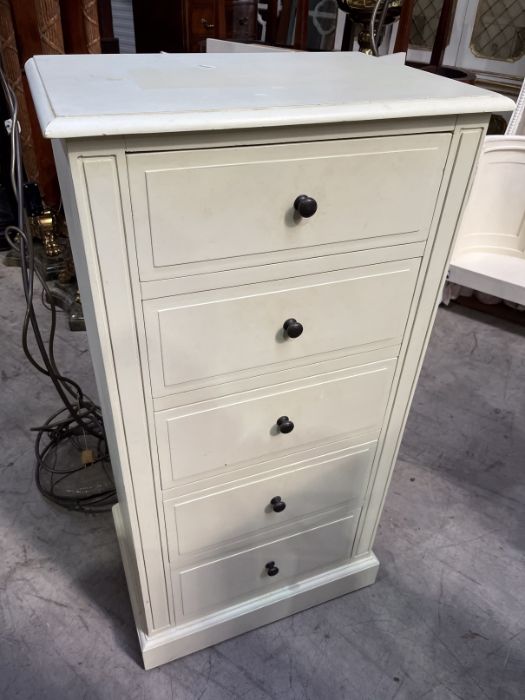 A collection of white painted bedroom furniture including bedside cabinets, tall boy, and dressing - Image 3 of 3