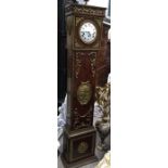 A French style faux longcase clock, gilt metal mounted case fitted key wound eight day striking