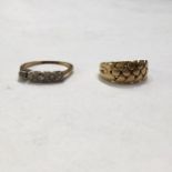 Two 18 carat gold rings, one set with white stones, 5.9g (2)