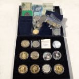 A mixed collection of Elizabeth II commemorative coins, including Golden Jubilee 2002 £5, Bailwick