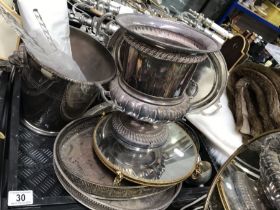 Silver plate, including Campana wine cooler, vario