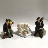 Three Royal Doulton figures, Shore Leave, 19cm high, Balloon Man 18cm high and Polar Bear DA155 from