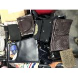 A quantity of vintage ladies leather handbags and