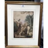 After Angelica Kauffman, a pair of prints, a 19th Century watercolour, two tourist oils and a