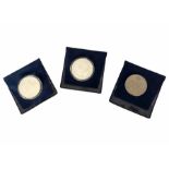 Three British commemorative coins, Elizabeth II x2 silver Britannia £2 2000; Elizabeth II and Prince