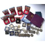 Commemorative coins and proof sets, 1950s and later, to include nine Silver Jubilee crown sets 1977,
