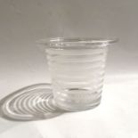 Salviati, a Murano glass ice or Champagne bucket, concentric frosted banding and wide brim, 20cm