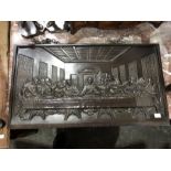 A Coalbrookdale cast metal plaque, The Last Supp, 37cm x 67cm