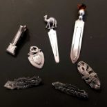 Three Edwardian silver name bar brooches, Chester and Birmingham hallmarks, named Adeline,