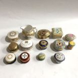 A collection of six Halcyon Days Enamels trinket boxes, Highgrove House, Legal Box, Rose, Queen