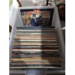 A collection of vinyl 33rpm records including Elton John Captain Fantastic and The Brown Dirt