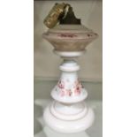 A Victorian milk glass lamp base