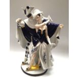A Royal Dux porcelain figure group 'Masquerade', 49cm high