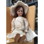 Simon & Halbig, bisque head doll, impressed marks S & H, 11 1/2, sleeping eyes, open mouth,