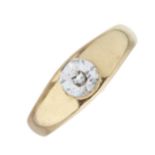 An early 20th century 18ct gold diamond single-stone band ring