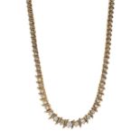 A 14ct gold brilliant-cut diamond line necklace