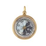 An Edwardian 18ct gold compass fob pendant