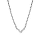 An 18ct gold diamond line necklace