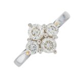 An 18ct gold diamond four-stone cluster ring