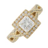 An 18ct gold diamond single-stone dress ring