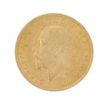 George V, a gold half sovereign coin dated 1914