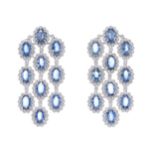 A pair of 18ct gold sapphire and diamond chandelier drop earrings