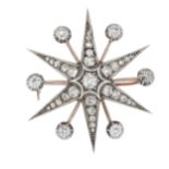 A late Victorian silver and gold diamond star brooch