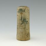 The Martin Brothers, a small Aquatic stoneware vase, 1913, shouldered cylindrical form, incised with
