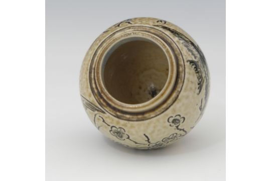 Edwin Martin for Martin Brothers, a small stoneware bird and wildflower vase, circa 1890, - Image 5 of 6