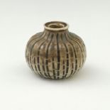 Edwin and Walter Martin for Martin Brothers, a miniature stoneware gourd vase, 1904, squat ovoid