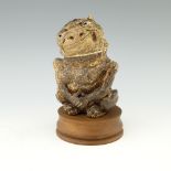 Robert Wallace Martin for Martin Brothers, a characterful monkey sculptural tobacco jar and cover,